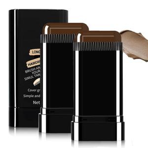 Safe and Convenient Comb Hair Dye Stick, White Hair Cover Stick, 2-in-1 Convenient Instant Dyeing, Waterproof and Sweat Proof, Quick Root Dressing (Black Brown) 