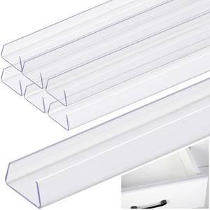 6 Pcs 16.5" Cabinet Door Protector Edge Guard-3/4 Thick Slip-On Drawer Door Protector in Clear-Shelf Edge Protectors for Home Kitchen Cabinets Door Edge Protection