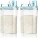 Amazon.com: TBMax Rice Container Cereal Storage Container 2 Pack 5 Lbs, Plastic Kitchen Pantry Food Storage Container with Cup, Small Pet Dog Cat Food Dispenser -Blue : Pet Supplies