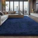 Shag Area Rugs for Bedroom Living Room,5X8 Ultra Soft Fluffy Area Rugs for Dorm, Indoor Carpet Nursery Rugs for Kids Girls Room Home Decor, Navy Blue