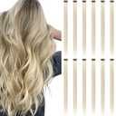 Colored Hair Extensions Clip In, 12 Pieces, Blonde
