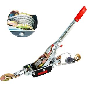 Come Along Winch 5-Ton (10,000 Lbs) with 12FT Steel Cable,Hand Winch Cable with Dual Gears,Heavy Duty Power Cable Come Along Tool for Vehicle Rescue,Automotive Hoist Winch Puller