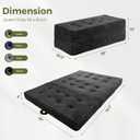 MAXYOYO Folding Sofa Couch Bed, 6 Inch Tri-Fold Floor Sofa Bed, Folding Mattress with Handles, Soft Faux Fur Folding Bed with Supportive Foam Filling, Portable Couch for Living Room, Queen, Black