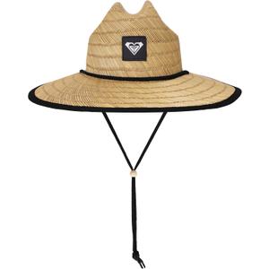 Roxy Women's Tomboy Woven Straw Hat | Wide Brim | Adjustable | Sun Protection | Beach | Vacation | Natural (True Black)