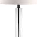 Harlow 29" Tall Table Lamp with Fabric Shade in Clear Glass/Blackened Bronze/White