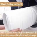 Buganda Memory Foam Bathroom Rug Mat 59x24, Extra Soft and Absorbent Bath Mats, Non-Slip and Machine Washable Bath Rugs for Bathroom Floor,Tub and Shower, White