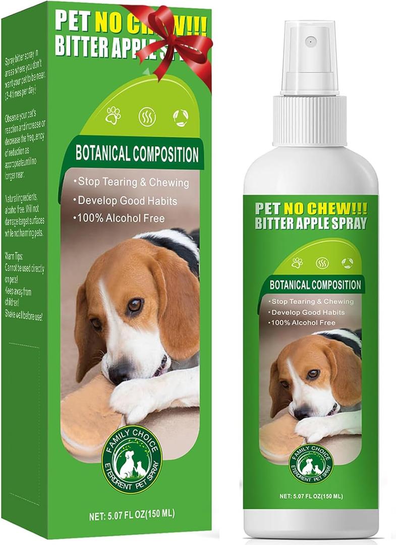 vyaji 5.07 Oz Bitter Apple Spray for Dogs to Stop Chewing - Natural Ingredients No Chew Spray for Dogs - Bitter Sprays for Dog - Alcohol-Free & Cruelty-Free - Safeguard Beloved Furniture, Green