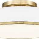 kudos Ceiling Light, 16-inch LED Flush Mount Ceiling Light, White and Gold Finish, 30W/1900lm Light Fixtures Ceiling Mount for Bedroom,Hallway, 3000K/3700K/4500K/5100K/6000K Adjustbale, KDCL15-WT-L