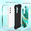 2 x Hocase for Galaxy S23 FE Case, Heavy Duty Shockproof Protection Soft Silicone Rubber+Hard Plastic Bumper Hybrid Protective Case for Samsung Galaxy S23 FE 5G (6.4") 2023 - Emerald Green