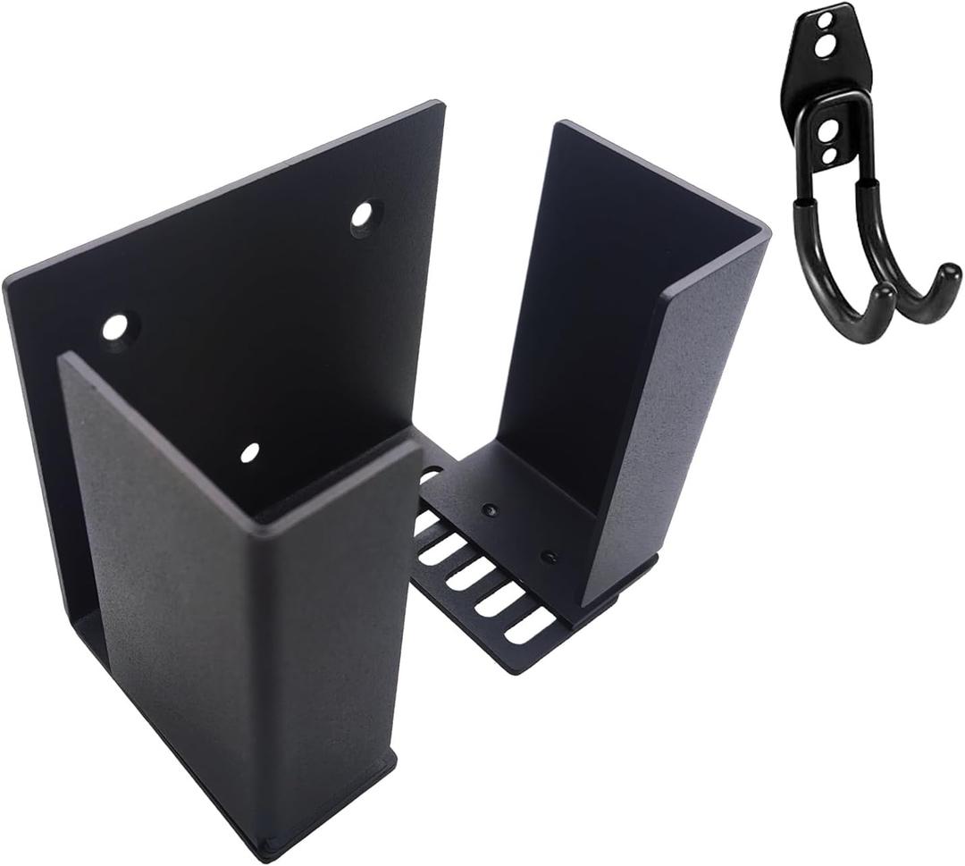 EV Charger Holder-Adjustable for Different Size Control Box, Heavy Duty Metal Wall Mount Bracket with Cable Hook for J1772 EV Mobile Charger & Telsa Charger, Enduring Charging Box Holder