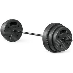 CAP Threaded Barbell Set with 100 LB Cement Grip Plates | 47" Threaded Bar, 25LB / 15LB / 10LB Grip Plates, Star Collars, Home Gym Weight Set for Strength Training