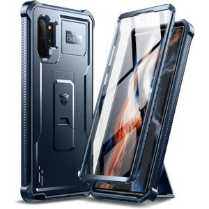 Dexnor for Samsung Galaxy Note 10+ Plus Case, [Built in Screen Protector and Kickstand] Heavy Duty Military Grade Protection Shockproof Protective Cover for Samsung Galaxy Note 10 Plus (Blue)