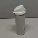 Insulated Water Bottle with Straw - Encool Stainless Steel Water Bottle with Push Button Lid, Leak-Proof & BPA-Free, Keeps Cold for 24 Hours for Sports, Travel, Gym (24 oz, Kangaroo Grey)