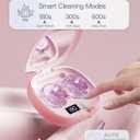 Vastsoon Ultrasonic Contact Lens Cleaner Machine Portable, Rechargeable Cleaning Kit with 4 Contact Lens Solution Cases, Applicator & Removal Tools for Travel & Home Use (Pink)