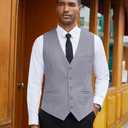 COOFANDY Men's Herringbone Tweed Suit Vests Slim Fit Waistcoat Casual Business Dress Vest (XXXL)