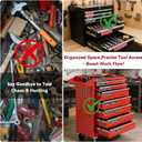 12 Pack Magnetic Toolbox Labels with Tool Icons - Upgraded Strong Magnets, Reusable No Glue Drawer Tags for Garage Workshop Organization(Black)