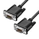 DB9 RS232 Serial Extension Cable Male to Male 9 Pin DB9 Cord Straight Through 9 pin Serial Connector Black 1.5FT