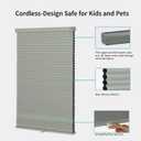 MYshade Cordless Blackout Window Blinds & Shades Pull Down Room Darkening Window Shades Light Blocking Honeycomb Cellular Shade for Indoor Windows Easy to Install 32 inch Wide, H72 Grey Blinds