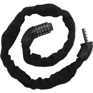 1M Bicycle Chain Heavy Duty 5 Digit Lock Combination Code Thick Bike Chain Motorbike Lock (Black)