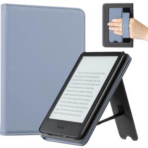 CoBak Case for 6" Tablet Cases (2024 & 2022, 11th Gen) - PU Leather Smart Cover with Auto Sleep/Wake & Hand Strap, Premium Protective Case for Tablet Case, Purple Skin