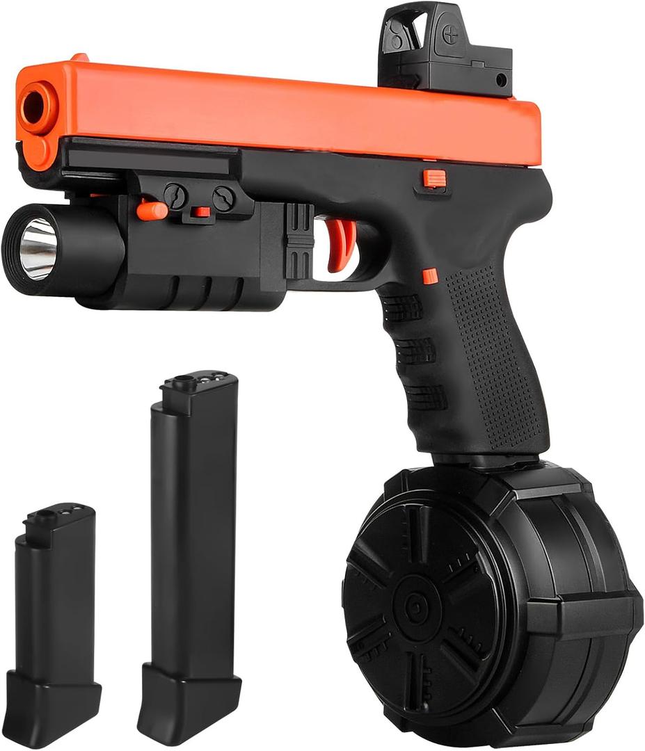 Electric Gel Toys New X2,Splat-Blaster Full Auto Includes Drum and Goggles for Outdoor Team Game for Ages 14+,Orange