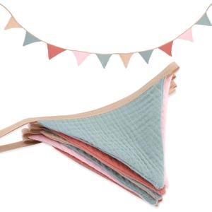 Pennant Banner Flags Brown Pink Red Green Bridal Shower Safari Birthday Tropical Jungle Party Decorations Hanging Decor Streamers for Gender Reveal Bedroom Boho Nursery Decor Celebration
