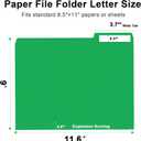 File Folder, RAZCC 150 Pack 1/3 Cut Tab File Folders Letter Size, Creen, Colored Folders with Tab Great for Organizing and Easy File Storage