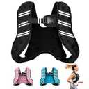 Adjustable Weighted Vest for Women & Men, 12LB/ 8LB Weighted Vest, Strength Training Weight Vests with Reflective Stripe For Workout Running Jogging Fitness Cardio Weight Loss(Black, 12lb)