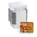 FUIIKEEM 1 Lb Small Aluminum Pans with Lids(40 Pack - 5"×4") Tin Foil Pans Disposable Cookware- Cardboard Lids, for Cooking Baking Party Meal, Takeout Trays - To Go Disposable Food Container