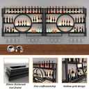 Wine Rack Wall Mounted with LED Light,Bar Liquor Shelf,Black, 120*80*15