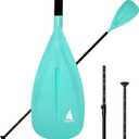 SUP Paddle - 3-Piece Adjustable Aluminium SUP Paddle with Glass Fiber Blade for Surfing, Floating, Water Sports (Turquoise)
