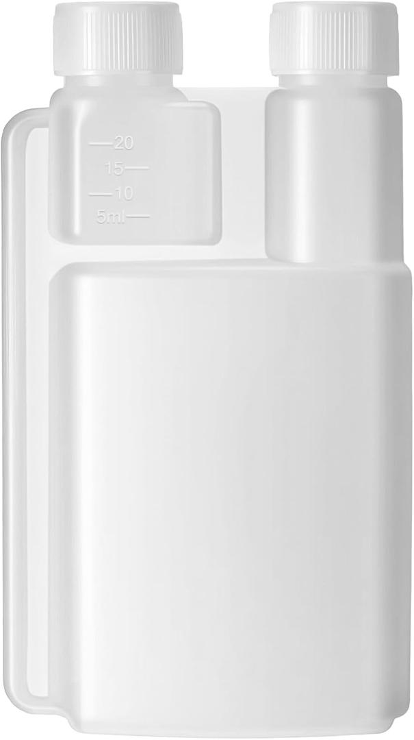 CHENGU Plastic Flask with Built-in Shot Glass Measuring Bottles Graduated Chamber with Caps Liquid Dispenser for Liquids to Store and Pour for Concerts Travel Camping Party (1 Pc, 8.45 Oz, 0.67 oz)