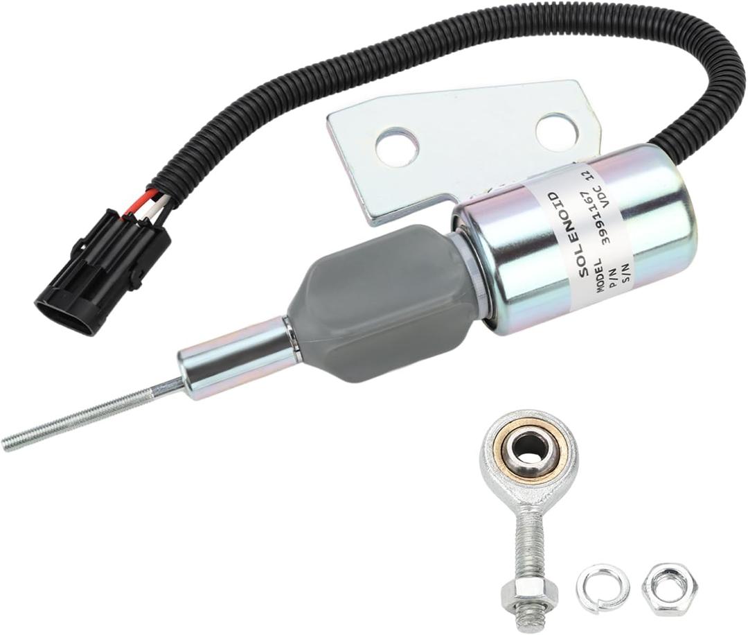 12V Fuel Shut Off Solenoid Compatible with Cummins Engine 4BT 6BT 5.9L Hyundai Excavator R220-5 Case IH Harvester Replacement for 3991167 3964627 SA-4941-12 87420952 J991167 J932529