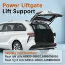 Rear Liftgate Support Struts for Toyota Sienna 2.5L 2021-2022 68920-08010,68910-08030,Rear Left & Right Trunk Hatch Lift Power Tailgate Shocks Replace 6892008010,6891008030(1Pair)