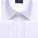 Alimens & Gentle Men's Dress Shirts French Cuff Long Sleeve Regular Fit Formal Metal Cufflinks Shirt (14.5" Neck 32"-33" Sleeve, White)