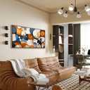 Abstract Canvas Wall Art - Colorful Framed Wall Decor for Living Room, Bedroom, Office - Large Modern artwork picture, Bedroom Aesthetic Room Wall Decorations, Oil Painting Wall Art, 48"L x 24"W