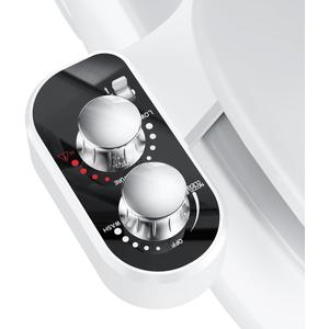 DooLv Hot and Cold Bidet Attachment for Toilet, Ultra-Slim Bidet Attachment Warm Water, Non-Electric Adjustable Pressure Self Cleaning Sprayer Nozzle Control for Posterior, Feminine Wash