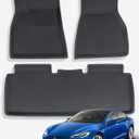 TAPTES for Tesla Model S Floor Mats 2019 2018 2017 2016 2015, Premium All Weather Anti-Slip Waterproof Floor Liners Car Interior Accessories - Compatible for Model S 2015-2019 (3 Pieces/Set)