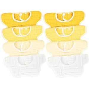 Baby Bibs Muslin Bibs 8 Pack for Drooling and Teething for Unisex Girls Boys (Sunny Yellow)