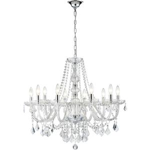 Large Crystal Chandelier, Modern Chrome Crystal Chandeliers for Dining Room Light Fixture, 10-Lights Large Pendant Light Fixtures Luxury Chandelier for Living Room Bedroom Foyer Entryway D26.8'' (30.3" High 26.8" Wide)