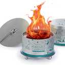 Portable Campfire, Holder and Extinguish Included, Reusable Fire Pit for Camping, Smores, Picnics Made with Recycled Soy Wax Up to 35 Hours Burn Time Tabletop Fireplace, Emergency Heat, 2 Packs