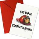 3 x Firefighter Graduation Greeting Card Congratulations on Your Achievement, Dedication, and Courage Wishing You a Successful and Safe Career in Firefighting 8x5.3 Inch (Firefighter)