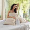 Bedsure Zipper Pillow Cases Queen, Cooling Pillow Cases Queen Size Set of 2, Rayon Derived from Bamboo Cooling Pillowcases for Hot Sleepers, Soft & Breathable Bed Pillow Covers, Beige, 20x30 Inches