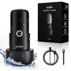 Sejoy Mini-Shave Portable Electric Razor for Men,Mini-Shave Pocket Size Portable Shavers,Wet & Dry,IPX7 Waterproof USB Rechargeable Shaver Travel,10.69cm*3.98cm 106g