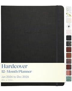 WORLD TRAVELER 2026 Planner Weekly and Monthly - 8'' x 10'' Hard Cover January December Agenda Daily Planner 2026 To Do List, Size 8X10, Brown Textured