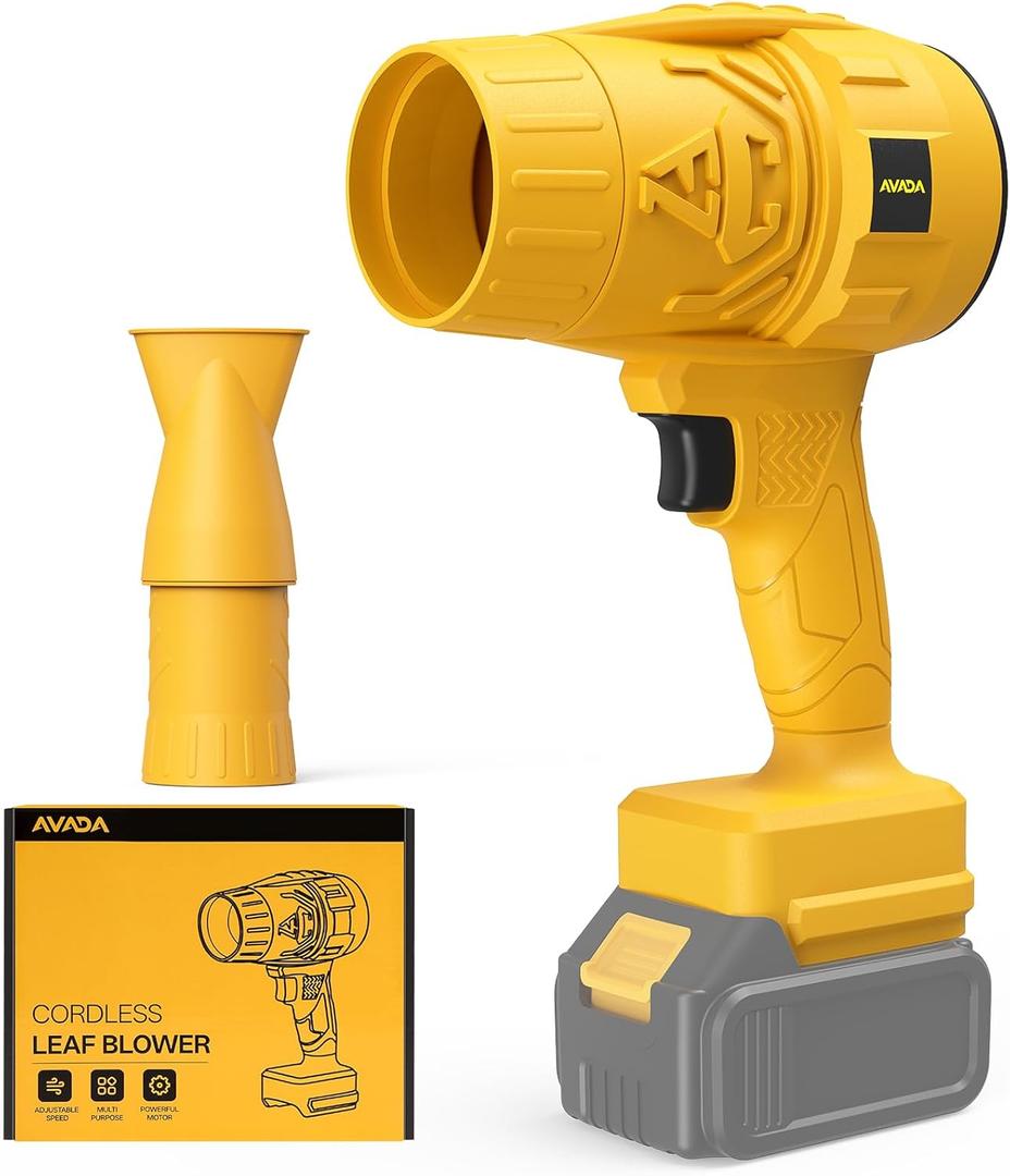 Electric Leaf Blower Cordless for Dewalt 20v Max Battery, Handheld Leaf Blowers for Lawn Care, Blowing Leaves  Dust, Turbo Jet Blower Car Dryer, battery Powered Mini Leaf Blower(Battery Not Included) (Yellow)