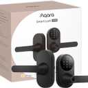 Aqara Smart Lock U300, Fingerprint Keyless Entry Door Lock with Handle, Matter Over Thread with Apple Home Keys, Touchscreen Keypad, Smart Lever Lock Supports Apple Home, Alexa, Google, IFTTT, Black