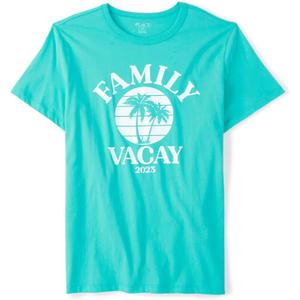 The Children's Place Mens All Holidays Adult Short Sleeve Graphic T-Shirts (Blue)