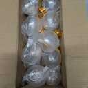 24 Pieces Christmas Booze Balls Christmas Fillable Booze Tree Ornaments Clear Plastic Round Pendant Ball with Stickers for Holiday Wedding Party Decor, Gold