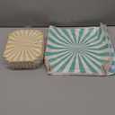 120 Sets Pastel Paper Food Trays with Grease Resistant Wax Deli Paper Sheet Pastel Christmas Party Supplies Disposable Food Boats with Scalloped Gold Foil for Hot Dog Fries Taco Popcorn